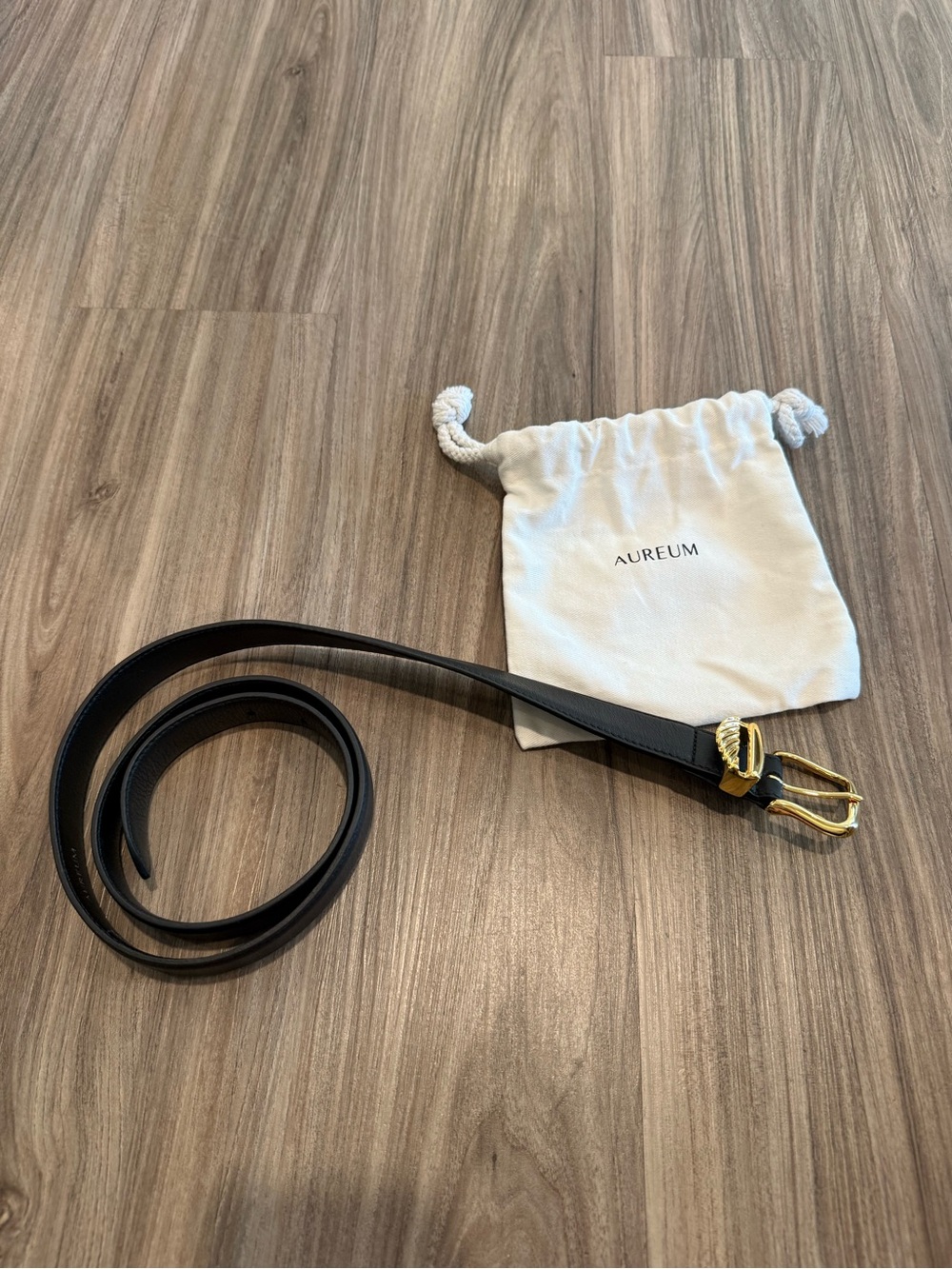 AUREUM No. 3 French Rope Belt Black Leather Size M/L - Picture 7 of 13